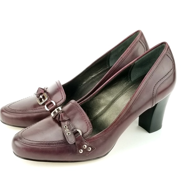 franco sarto burgundy loafers